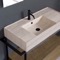 Modern  Console Vanity, Travertine Style Sink, 35